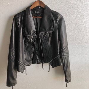 NWT Lulu’s Up on a Tuesday Black Vegan Leather Jacket
